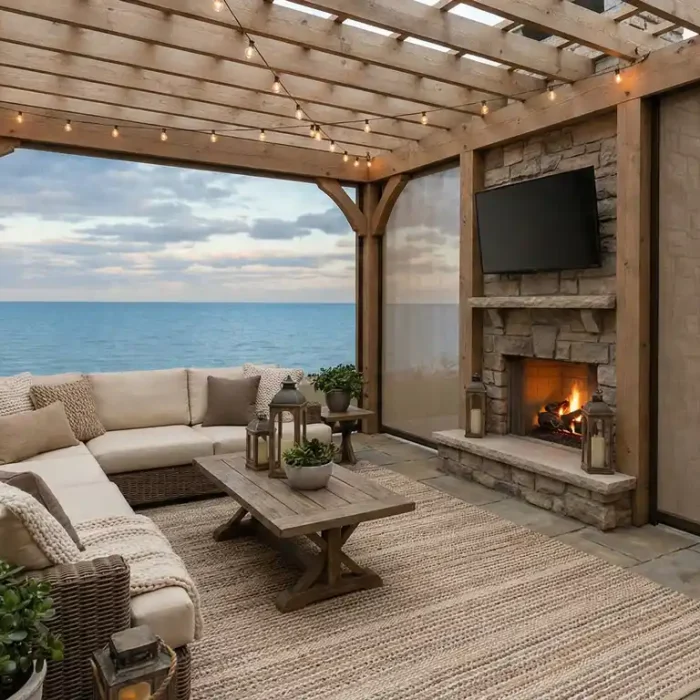 lakeside outdoor living room